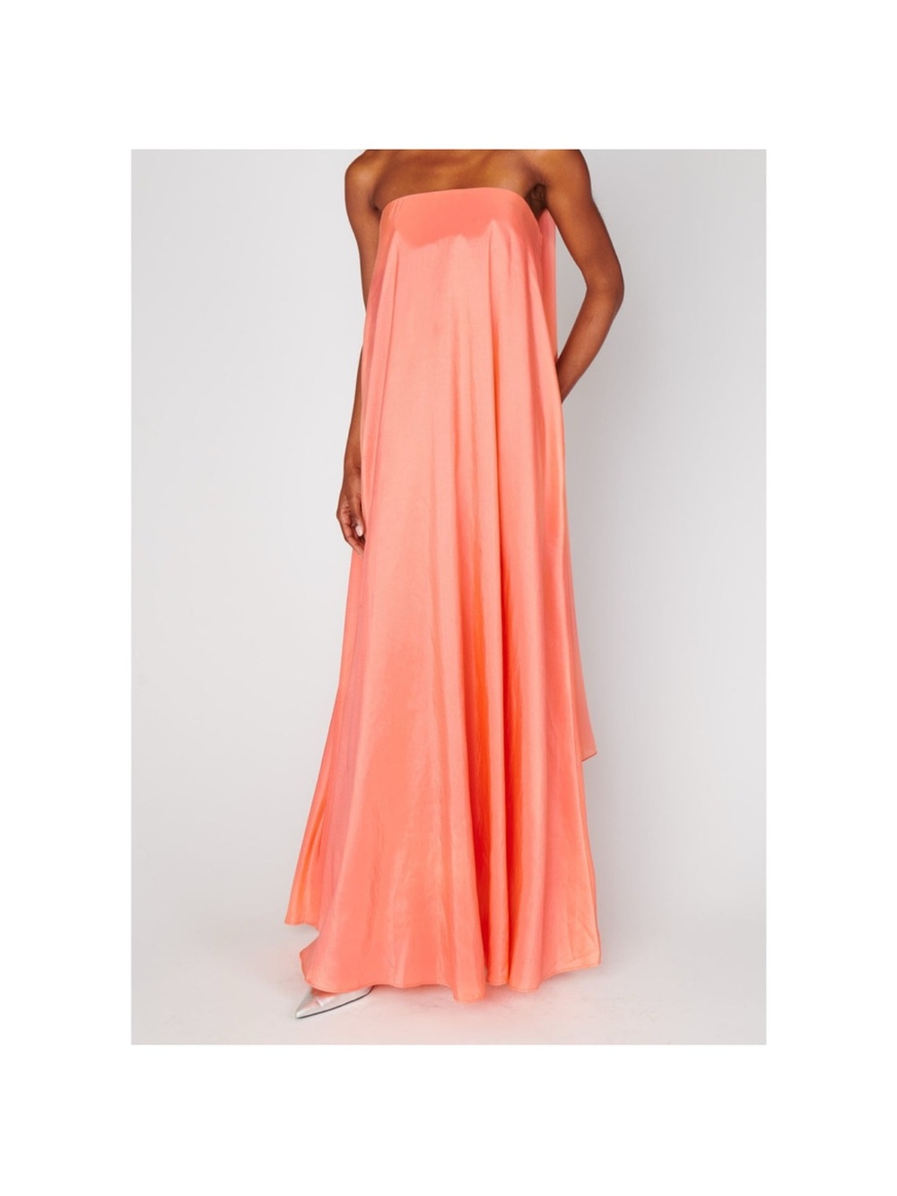 Show Me Your Mumu Tinsley Tube Dress in Cantaloupe Light Taffeta L